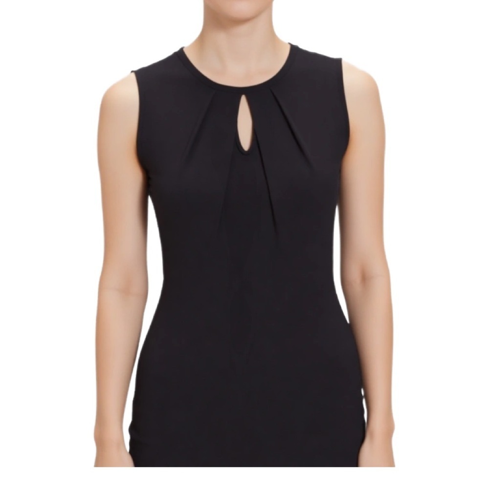 Ann Taylor NWOT Pleated Front Keyhole Blouse in Black Size XS